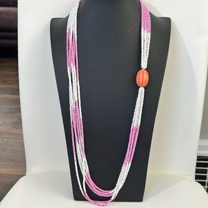 Vintage glass beaded large acrylic beaded necklace 1970’s-80’s
